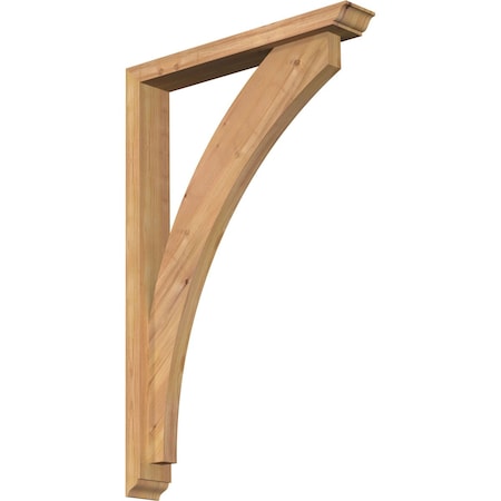 Ekena Millwork Thorton Traditional Smooth Bracket w/ Offset Brace, Western Red Cedar, 3 1/2"W x 22"D x 34"H BKT0402X22X34THR01SWR
